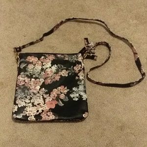 Black floral purse